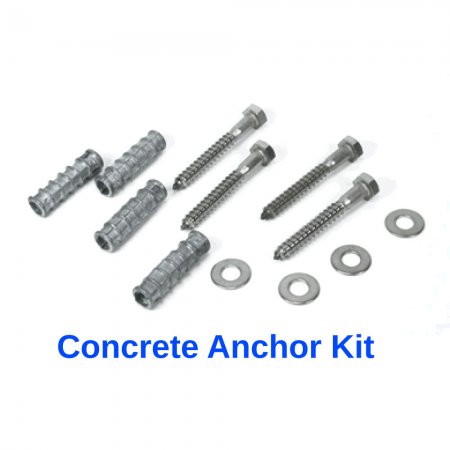 Aluminum Slide Deck Flanges - w/ Concrete Anchor Kit