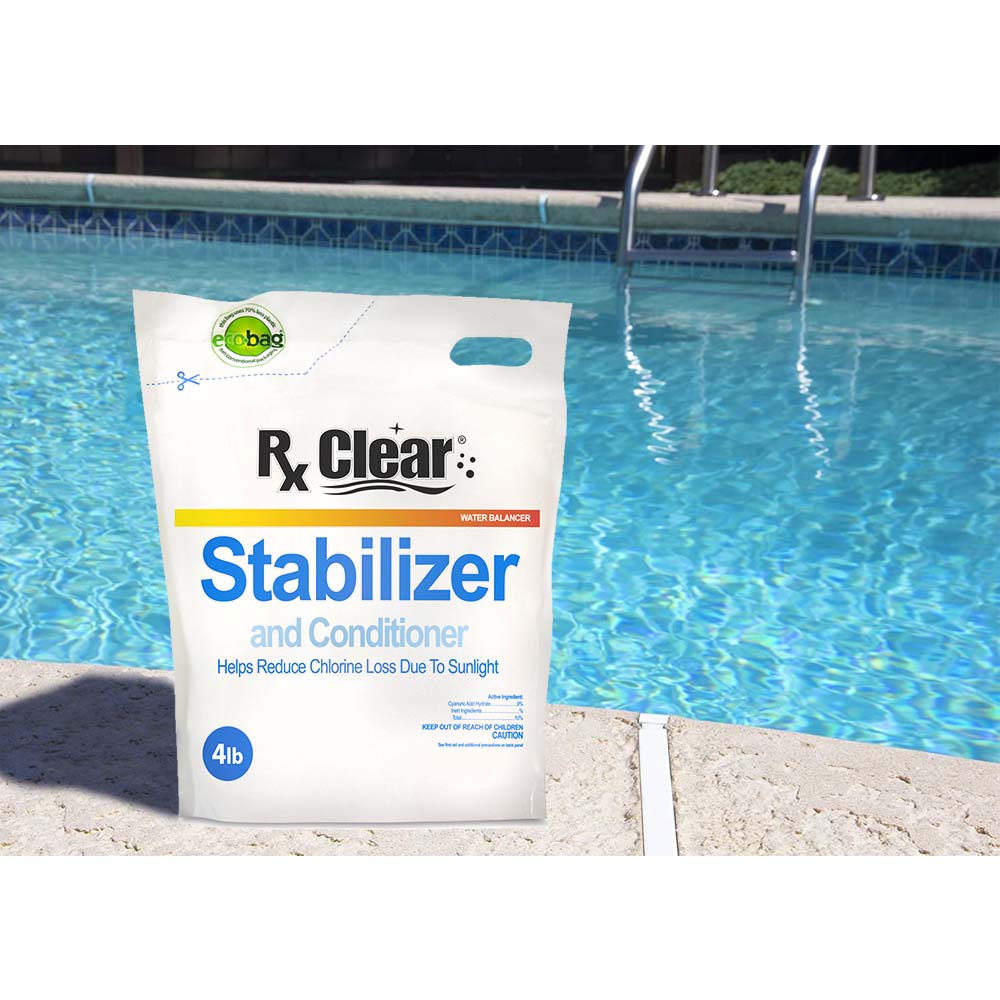 Rx Clear® Swimming Pool Stabilizer/Conditioner - 4 lb. Bag Poolside