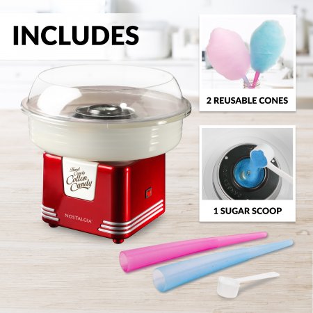 Retro Hard Candy Cotton Candy Maker w/ Flossing Sugar Cotton Candy Fun Kit