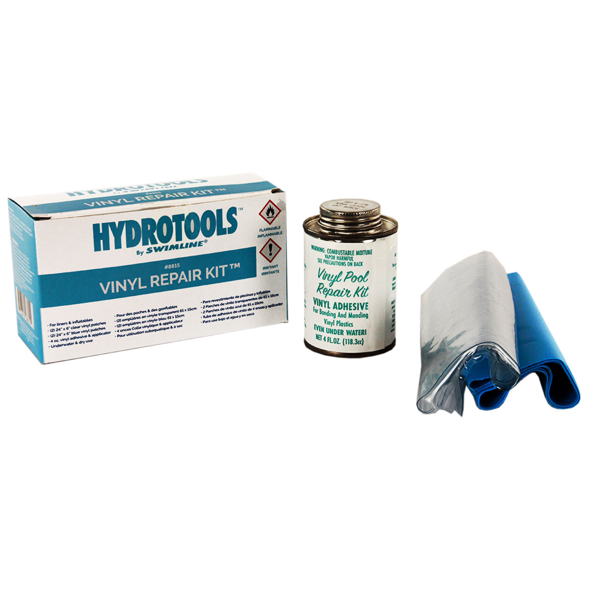 Swimline Hydrotools Multi-use Vinyl Repair Patch Kit 23 - Clear/blue :  Target