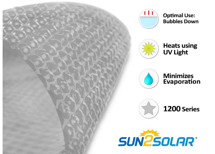 Sun2Solar 12' x 28' Rectangle Swimming Pool Solar Blanket Cover - 1200  Series