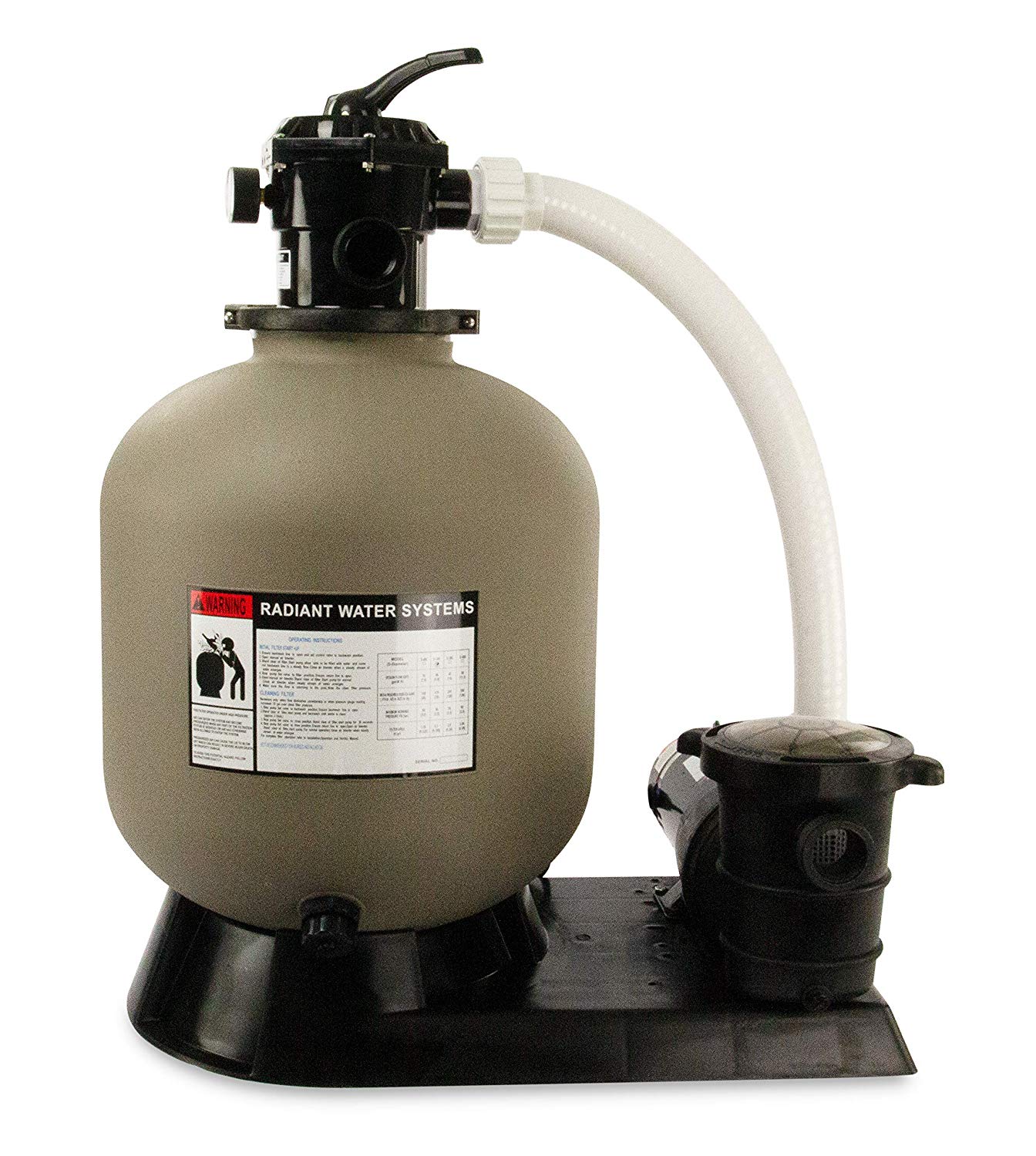 Rx Clear Radiant Above Ground Swimming Pool Sand Filter Systems