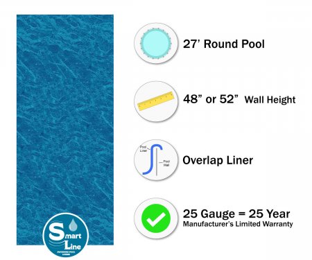 SmartLine® Round Pacific Ice Overlap Liners 48" / 52" H, 25 Gauge