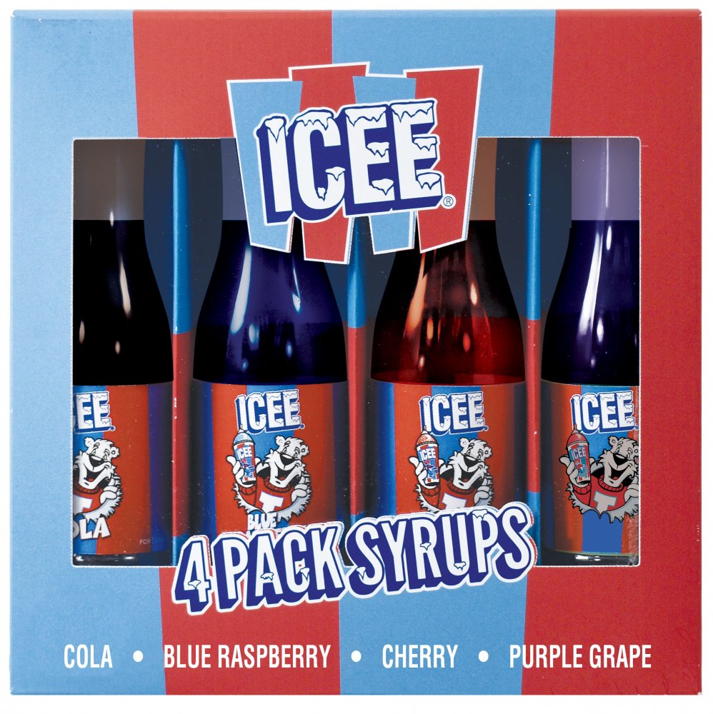 Icee 4 Pack Syrup Set Plus Paper Cups And Straws 8671