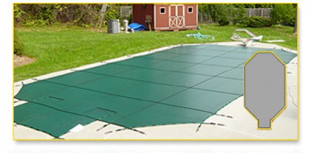 Loop-Loc&trade; Grecian Safety Cover w/ 4' x 8' Center Step - Green (Various Sizes)
