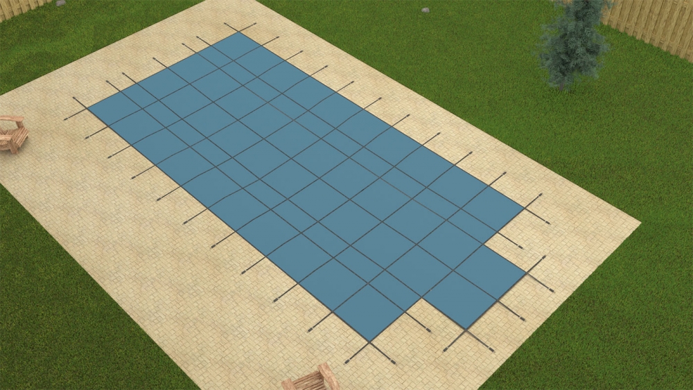 GLI™ Value X Solid® Safety Cover w/ 3' x 8' Center Step - Blue (Various Sizes)