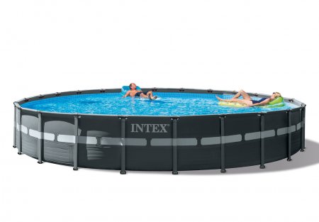 Adults Relaxing In A Intex Above Ground Pool