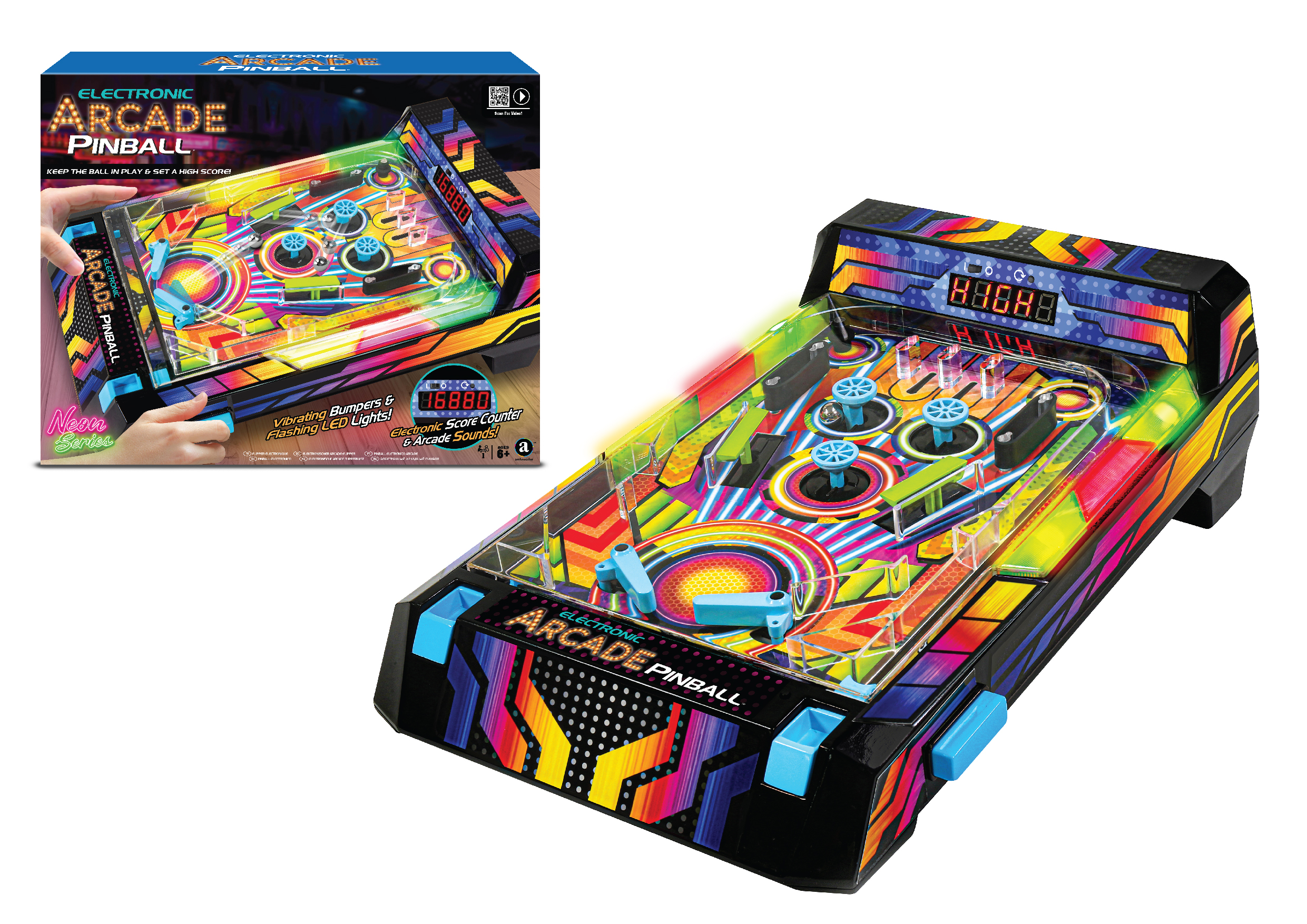LED Light Music Counting Pinball Machine Black/Blue 2 Color