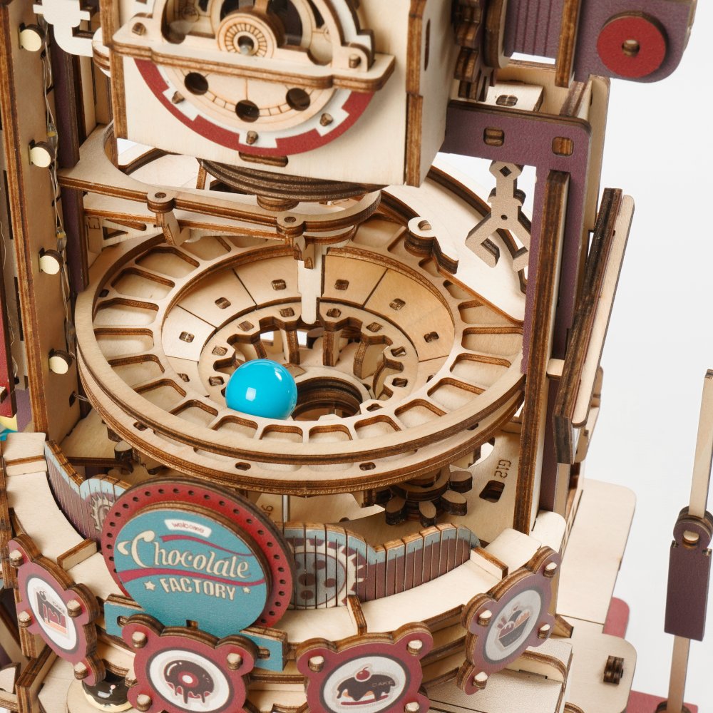 Robotime rokr mármore chocolate fábrica 3d quebra-cabeça de madeira jogos  montagem modelo de construção brinquedos