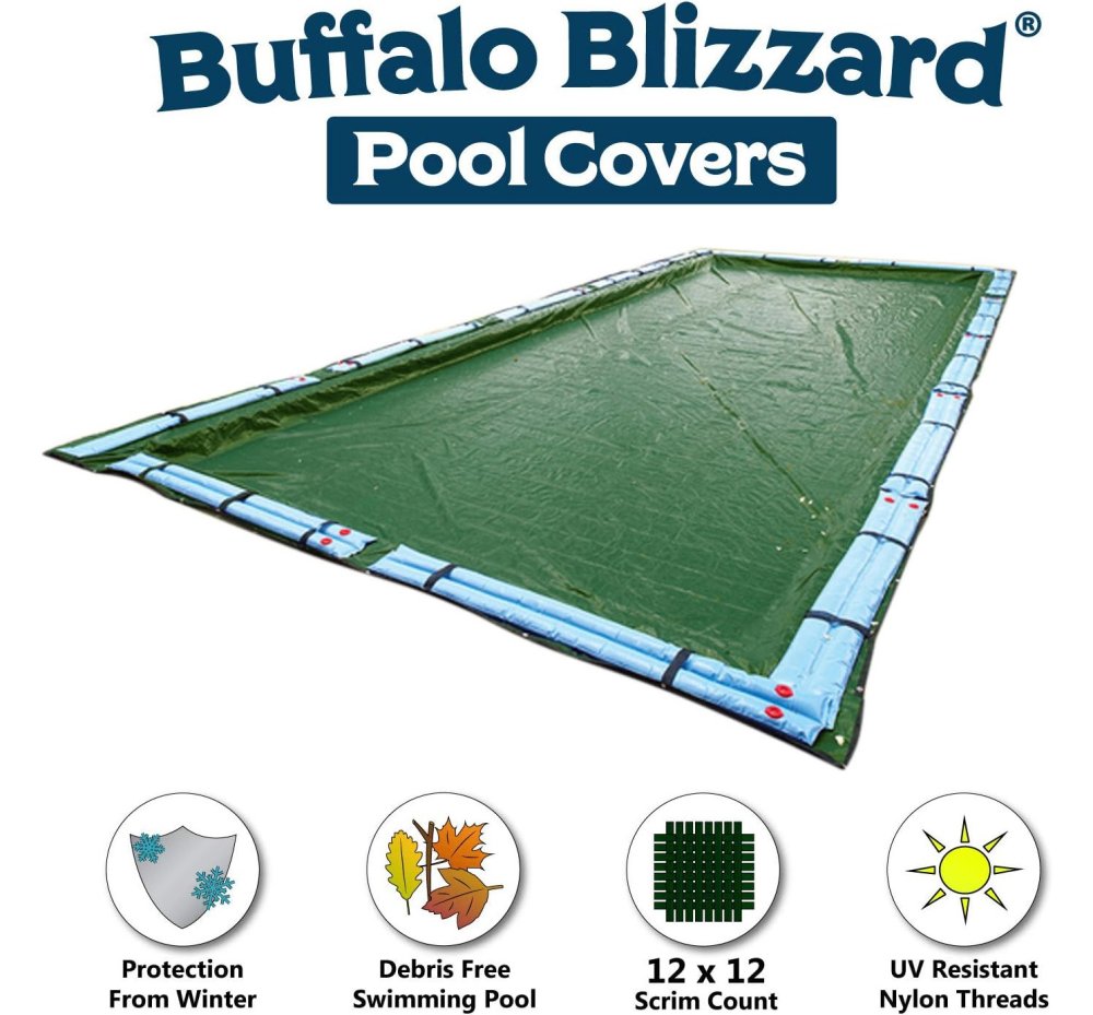Buffalo Blizzard&reg; Supreme Plus Winter Cover w/ Waterbag Kit Rectangular Pools