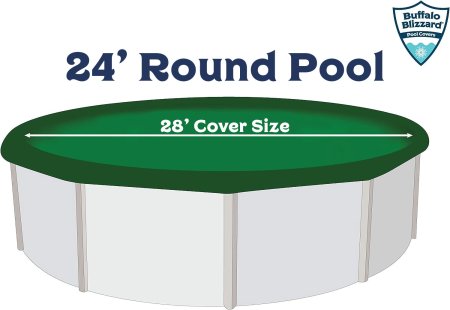 Buffalo Blizzard&reg; Ripstopper&reg; Green Winter Cover w/ Closing Kit - Round Pools