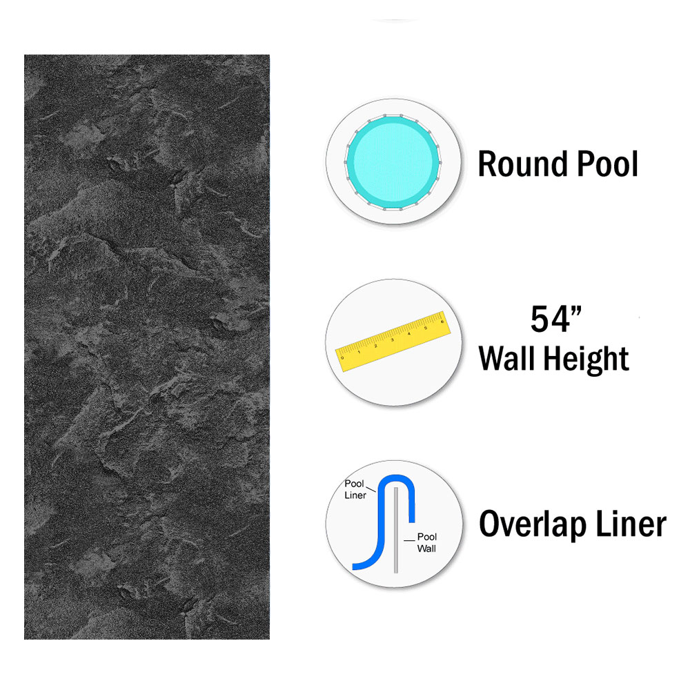 SmartLine® River Slate Round Overlap Liner 54" H, 25 Gauge (Various Sizes)