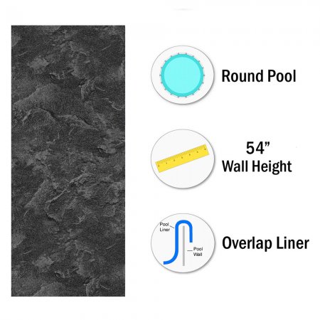 SmartLine® River Slate Round Overlap Liner 54" H, 25 Gauge (Various Sizes)