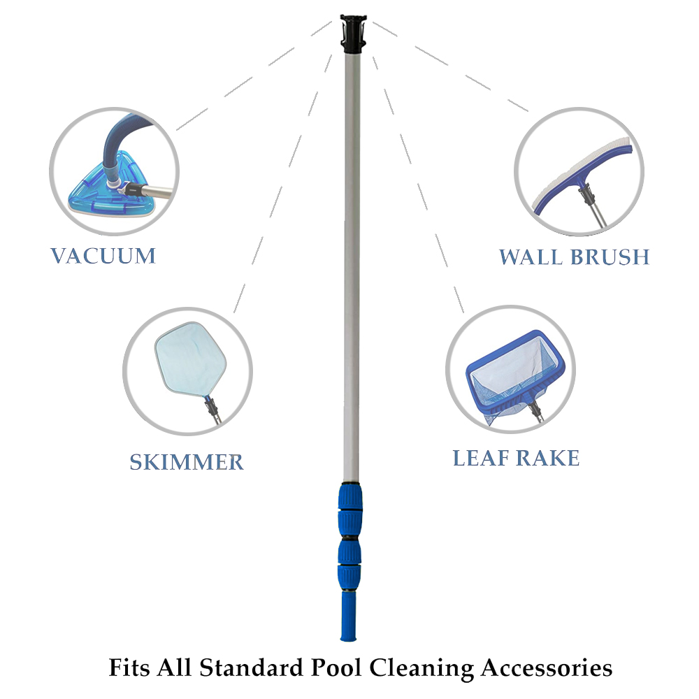 Aqua Select&reg; EZ-Clip Vacuum Pole with Rubber Grip (Var. Lengths)