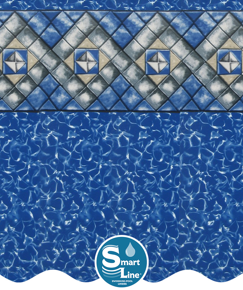 SmartLine&reg; 12' x 24' Oval Manor Beaded Liner - <B>For Esther Williams/Johnny Weismueller Pools Only</B>  - (Various Heights), 25 Gauge