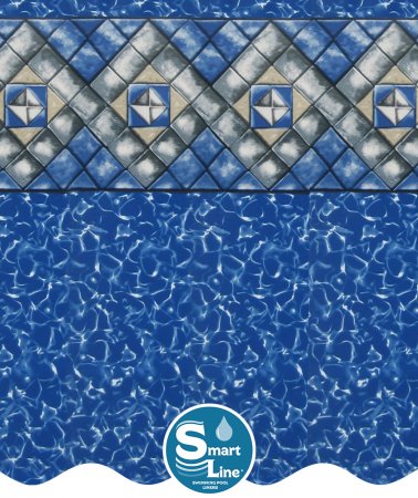 SmartLine&reg; 12' x 24' Oval Manor Beaded Liner - <B>For Esther Williams/Johnny Weismueller Pools Only</B>  - (Various Heights), 25 Gauge