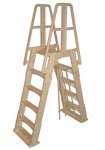 Vinyl Works Slide-Lock Resin A-Frame Ladder With Barrier - Taupe