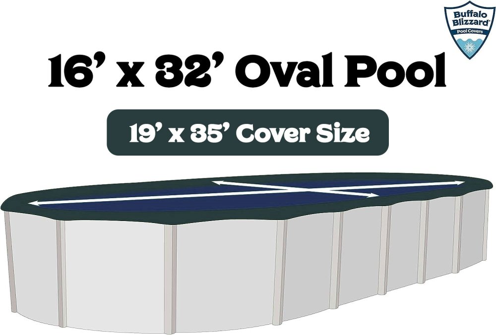 Buffalo Blizzard&reg; Deluxe Winter Cover with Wind Guard Clips - Oval Pools