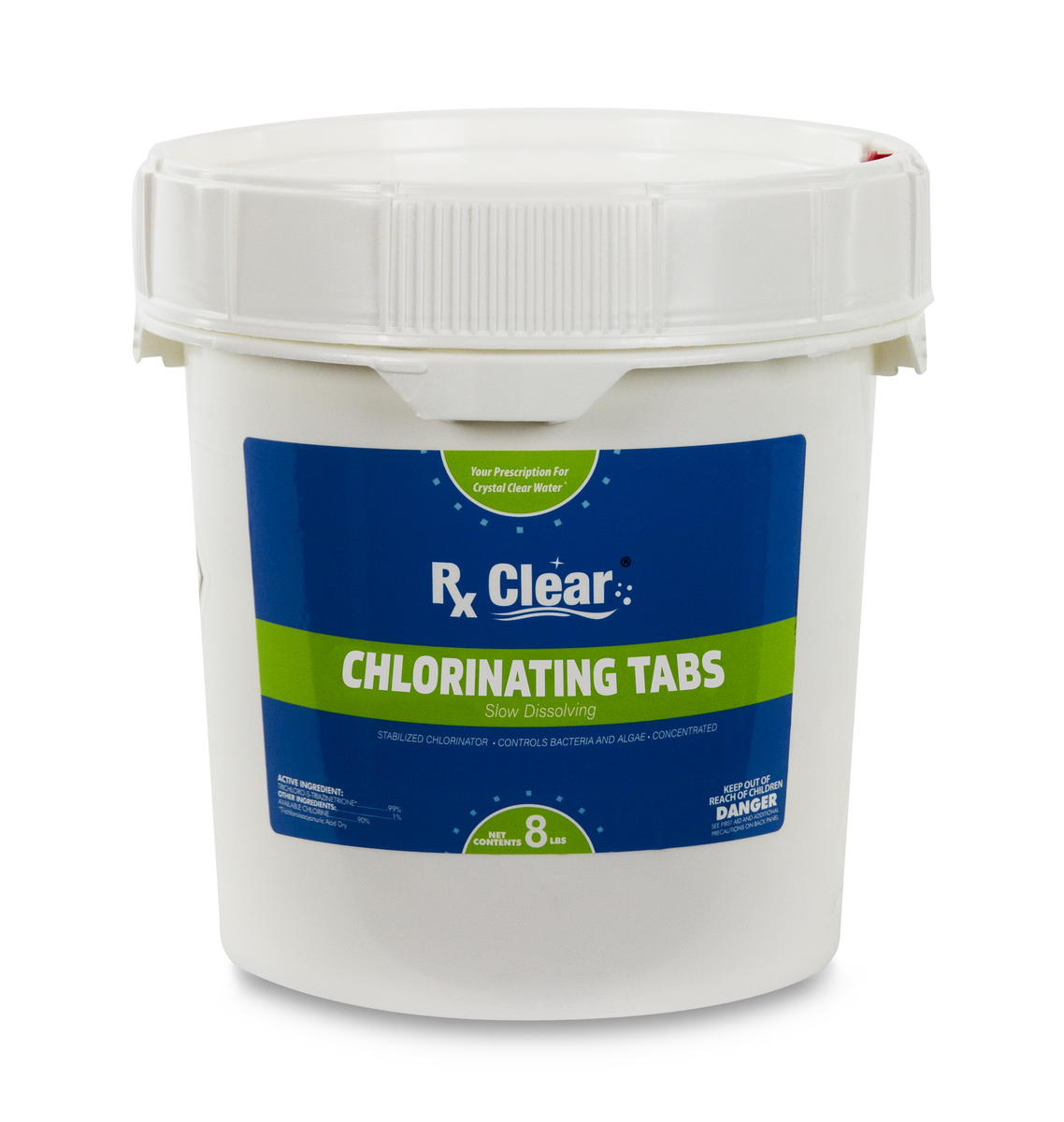 Rx Clear® 8 lb. Bucket 1inch Stabilized Chlorine Tablets