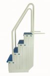 Confer® Above Ground Pool Step Entry System - White Frame w/ Blue Tread