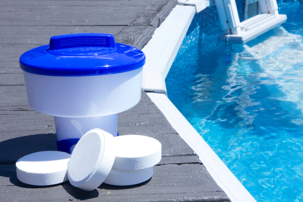 Aqua Select® Floating Chlorinator On Pool Ledge