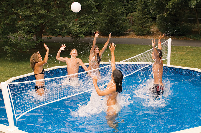 Inflatable Water Volleyball Court for Aqua Game in Sea or Swimming Pool,Air  Pump Included