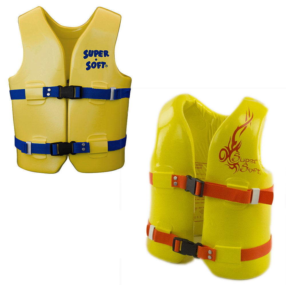 Yellow w/ Orange Strap - USCG Approved Child's Vinyl-Coated Foam Swim ...