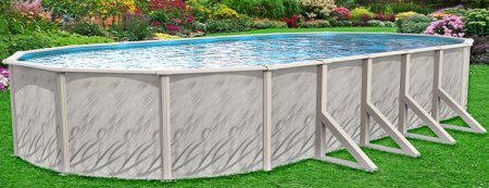Lake Effect® Meadows Reprieve Oval Above Ground Pool In Yard