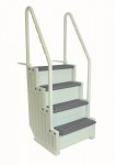 Confer® Above Ground Pool Step Entry System - White Frame w/ Grey Tread