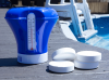 Aqua Select® Floating Chlorinator w/ Built-In Thermometer On Pool Ledge