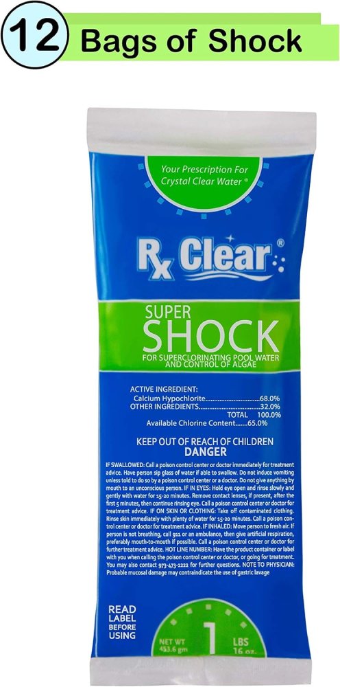 Rx Clear&reg; Super Shock Swimming Pool Chlorine Shock (Various Quantities)