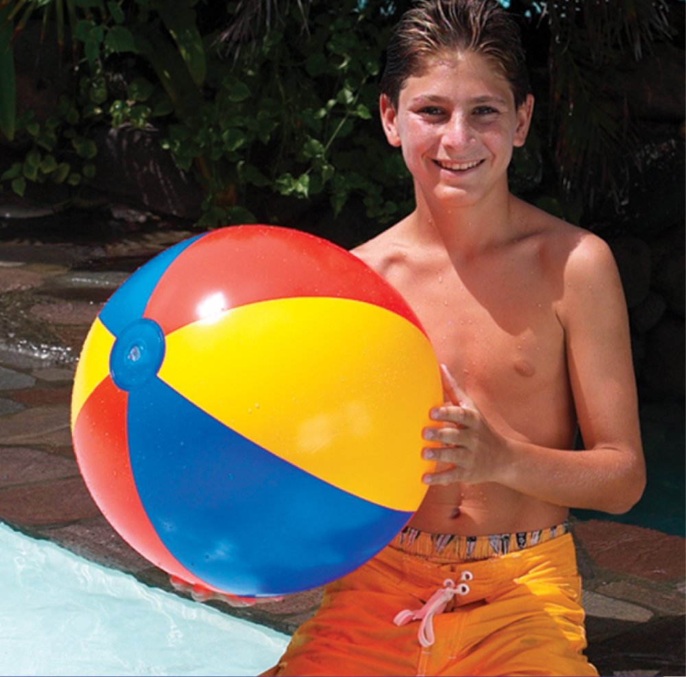 Boy Holding Beach Ball