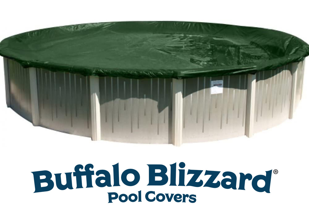 Buffalo Blizzard&reg; Supreme Green/Black Winter Cover w/ Cover Clips - Round Pools