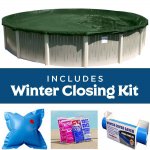 Buffalo Blizzard® Ripstopper® Green Winter Cover with Closing Kit for a 18' Round Pool