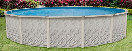 Lake Effect® Meadows Reprieve Round Above Ground Pool In Backyard
