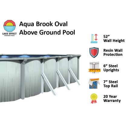 Aqua Brook by Lake Effect® Pools Oval Above Ground Pool Kit
