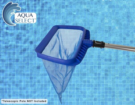 Aqua Select® Heavy Duty Plastic Deep Bag Leaf Rake With Pool Background