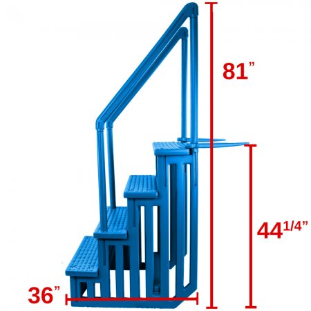 Aqua Select® Blue Above Ground Anti-Slip Pool Step Dimensions