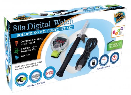 DIY 80's Digital Watch Combo Kit (with USB Soldering Iron)