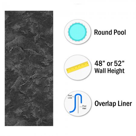 SmartLine® River Slate Round Overlap Liner 48/52" H, 25 Gauge (Various Sizes)
