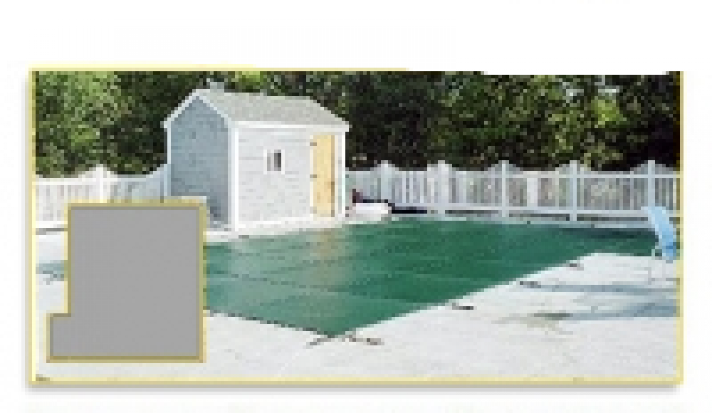 Loop-Loc&trade;&reg; Green Rect Ultra-Loc IISolid Safety Cover w/ Pump -16' x 32' + 4' x 8' Flush Left