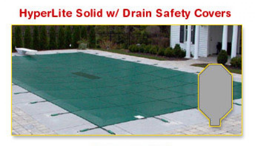 GLI™ HyPerLite™ Rect Safety Cover w/ 4' x 6' Center Step &#38; Drain - Green (Various Sizes)