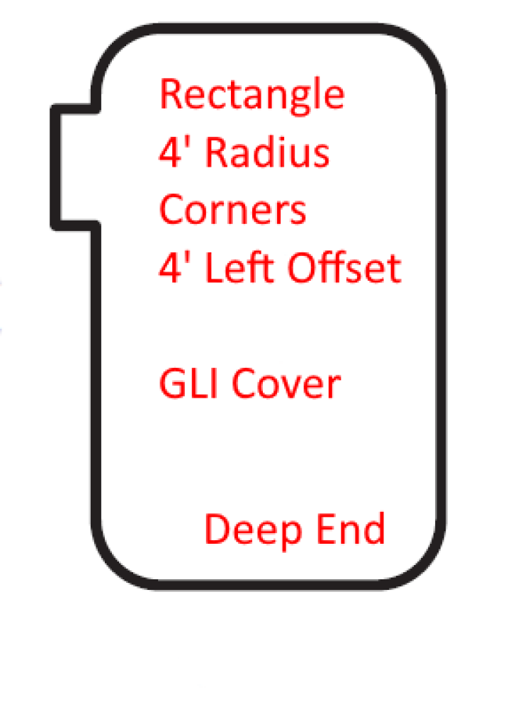 GLI&trade; Secur-A-Pool&reg; 20' x 40' Rect Mesh w/ 4' Radius Corners & 4' Left Offset Steps 4' x 8' Blue