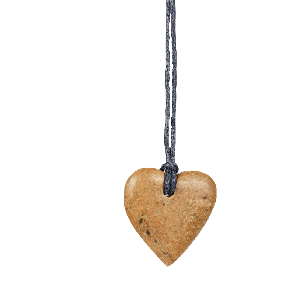 Hand Carved Solid Wood Heart Ornament 