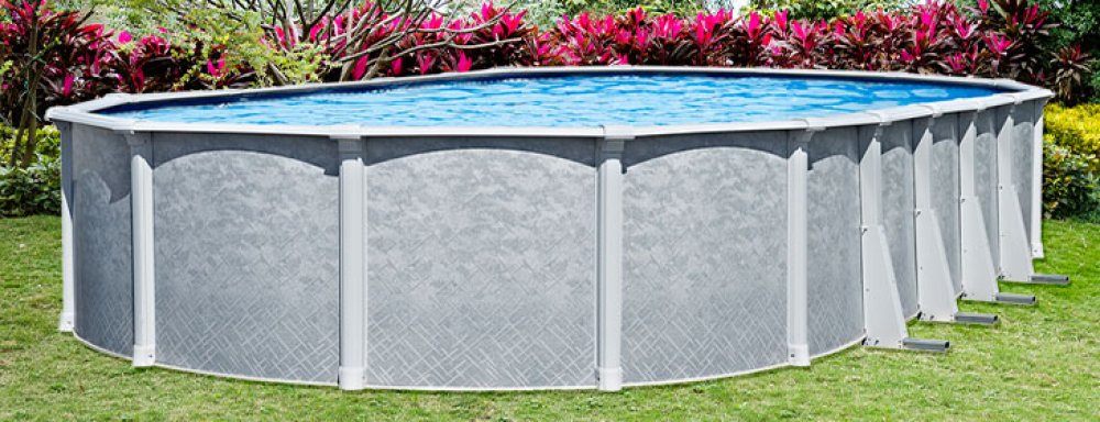 Lifestyle by Lake Effect® Oval Pools Above Ground Pool In Yard