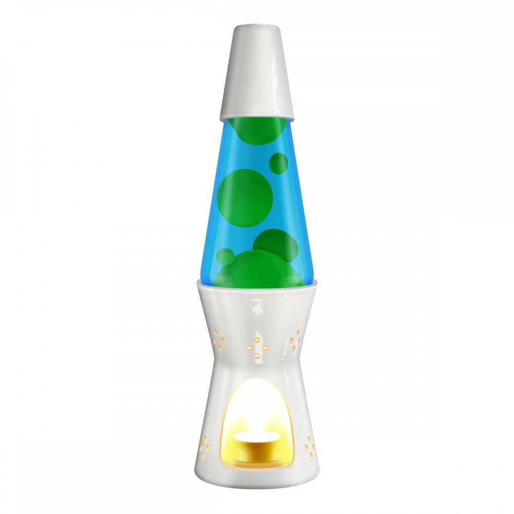 White, Yellow & Blue <BR> Candle LAVA® Lamp 11.5"