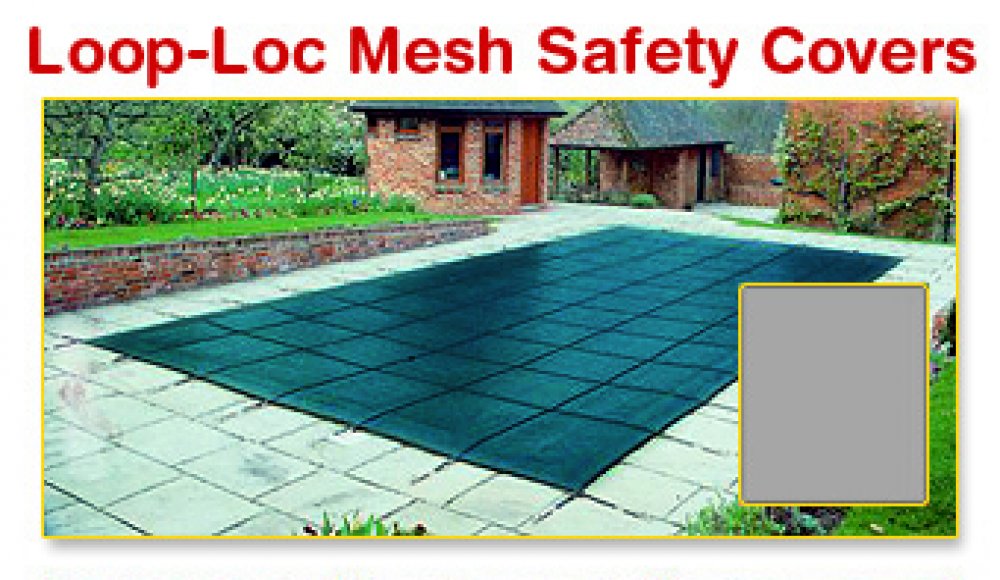 Loop-Loc&trade; Rectangular Mesh Safety Cover w/ 4' x 8' Center Step - Green (Various Sizes)