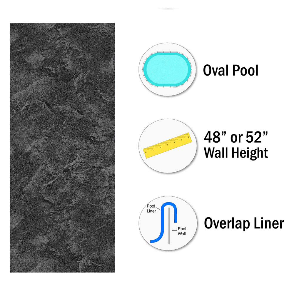 SmartLine® River Slate Round Overlap Liner 48/52" H, 25 Gauge (Various Sizes)