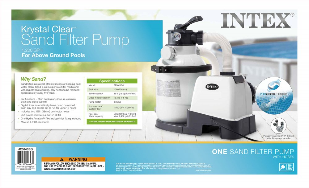 Intex® Krystal Clear® Sand Filter System w/Pump Label