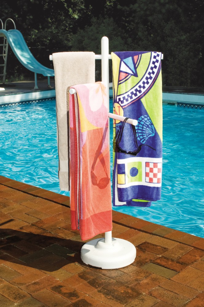 Poolside & Outdoor 3 Bar Vertical Towel Rack